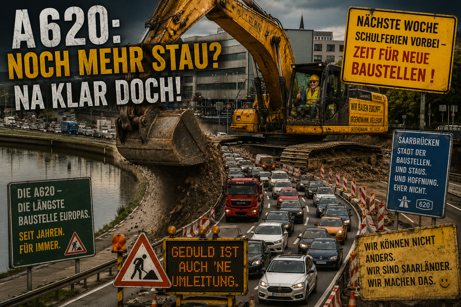 A620: Schulferien fast vorbei – schnell noch e Baustell uffmache!